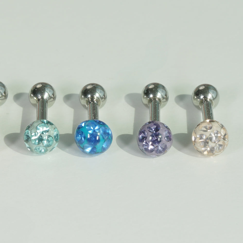 [サージカル]ジュエルボール キャッチ キュービックボール (7Color) 16G ボディピアス