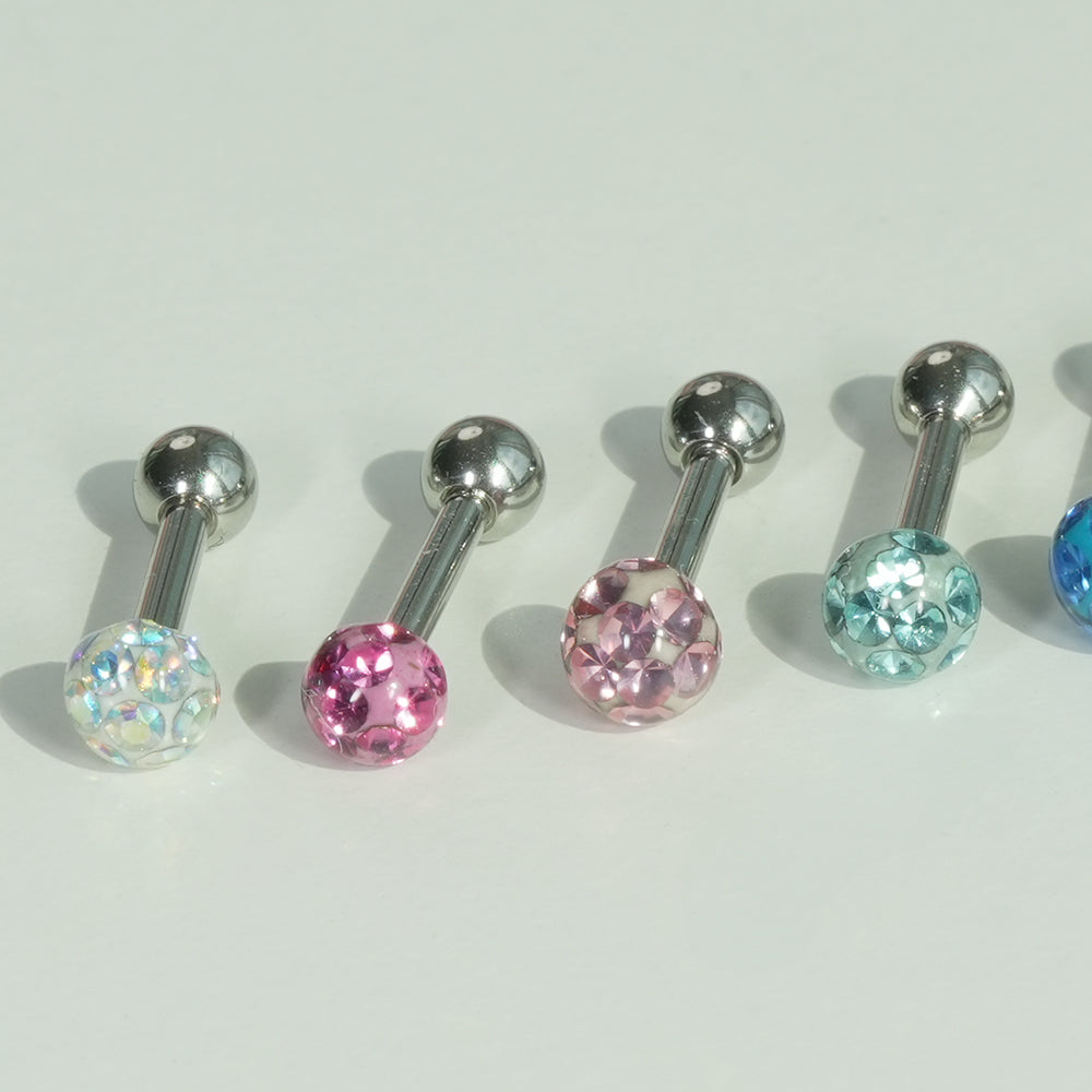 [サージカル]ジュエルボール キャッチ キュービックボール (7Color) 16G ボディピアス