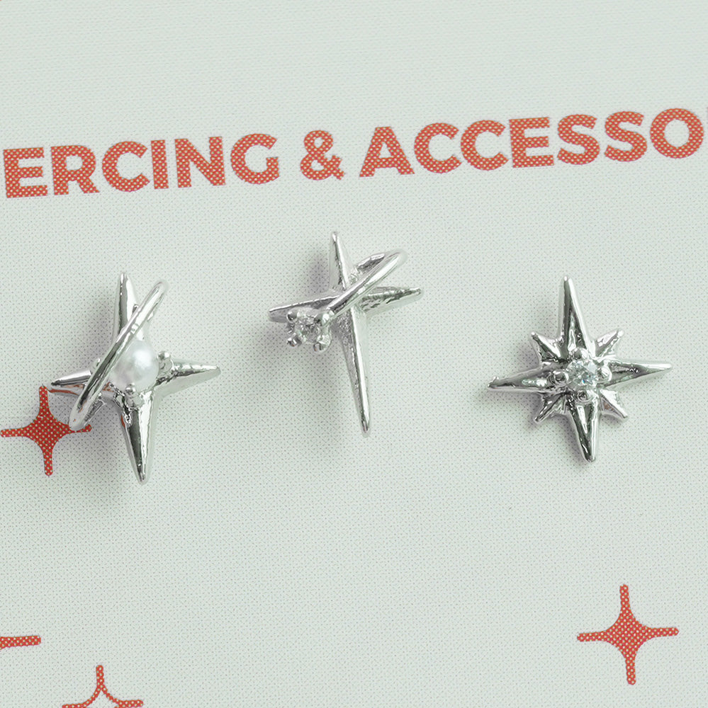 [サージカル]キュービック惑星バーベルピアス (3Type) 16G/14G コレクション ボディピアス キャッチ 軟骨ピアス