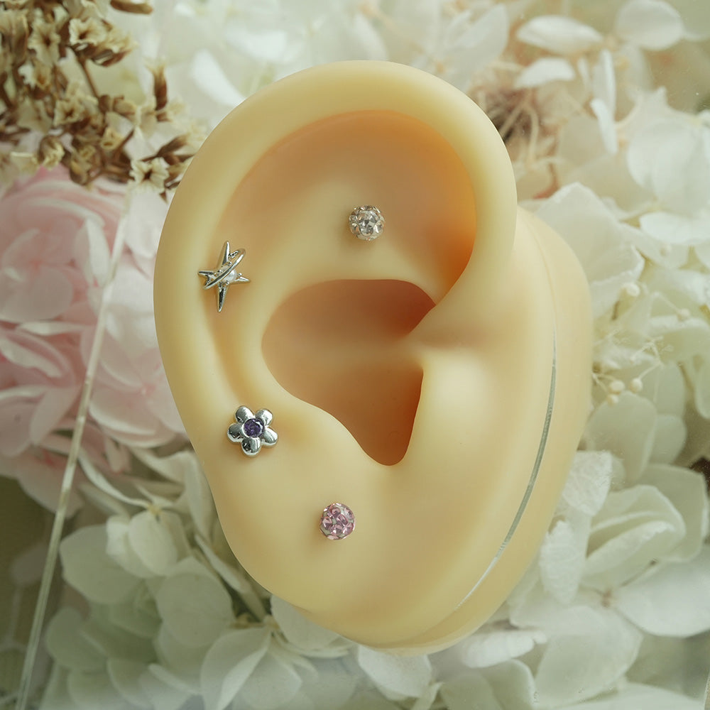 [サージカル]キュービック惑星バーベルピアス (3Type) 16G/14G コレクション ボディピアス キャッチ 軟骨ピアス