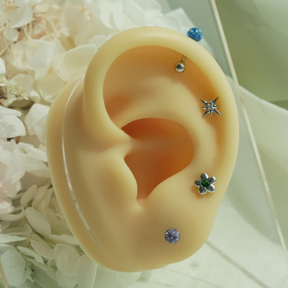 [サージカル]キュービック惑星バーベルピアス (3Type) 16G/14G コレクション ボディピアス キャッチ 軟骨ピアス