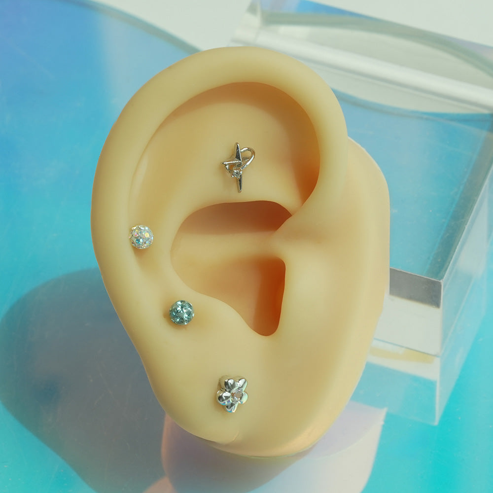 [サージカル]キュービック惑星バーベルピアス (3Type) 16G/14G コレクション ボディピアス キャッチ 軟骨ピアス