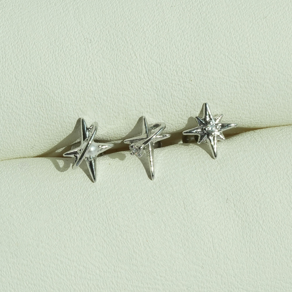 [サージカル]キュービック惑星バーベルピアス (3Type) 16G/14G コレクション ボディピアス キャッチ 軟骨ピアス