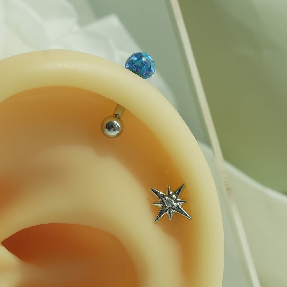[サージカル]キュービック惑星バーベルピアス (3Type) 16G/14G コレクション ボディピアス キャッチ 軟骨ピアス