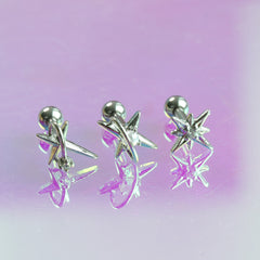 [サージカル]キュービック惑星バーベルピアス (3Type) 16G/14G コレクション ボディピアス キャッチ 軟骨ピアス