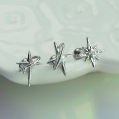 [サージカル]キュービック惑星バーベルピアス (3Type) 16G/14G コレクション ボディピアス キャッチ 軟骨ピアス