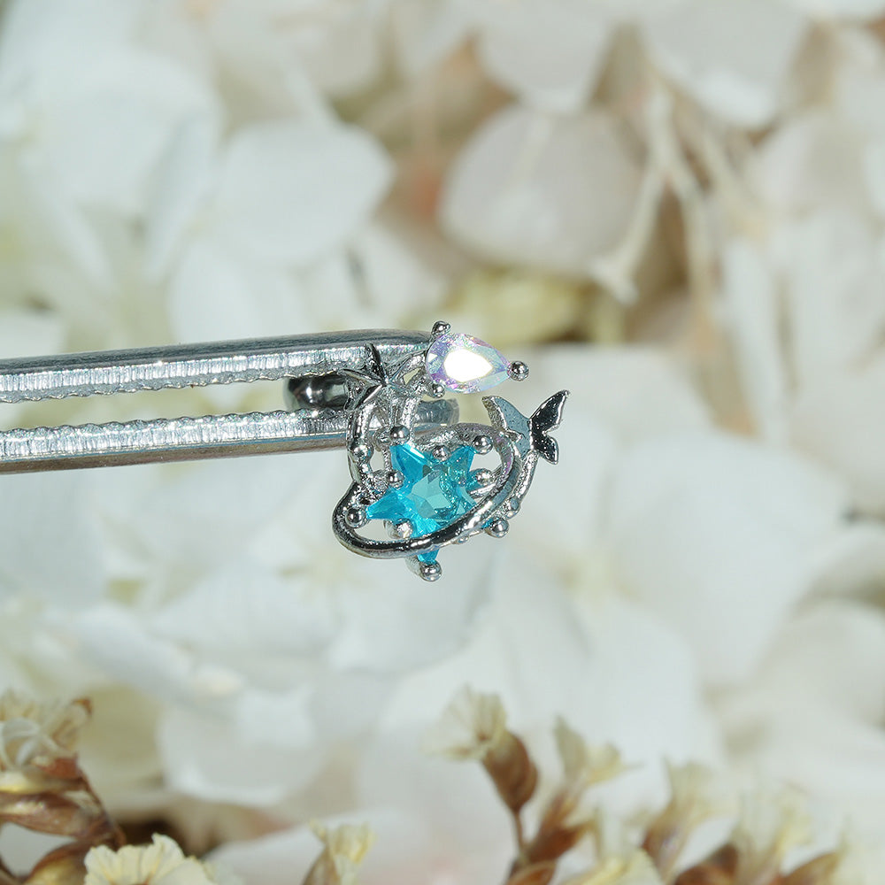 [Surgical] Simple Cubic Butterfly (4 Types) 16G/14G Body Piercing Collection เจาะหลัง เจาะกระดูกอ่อน 