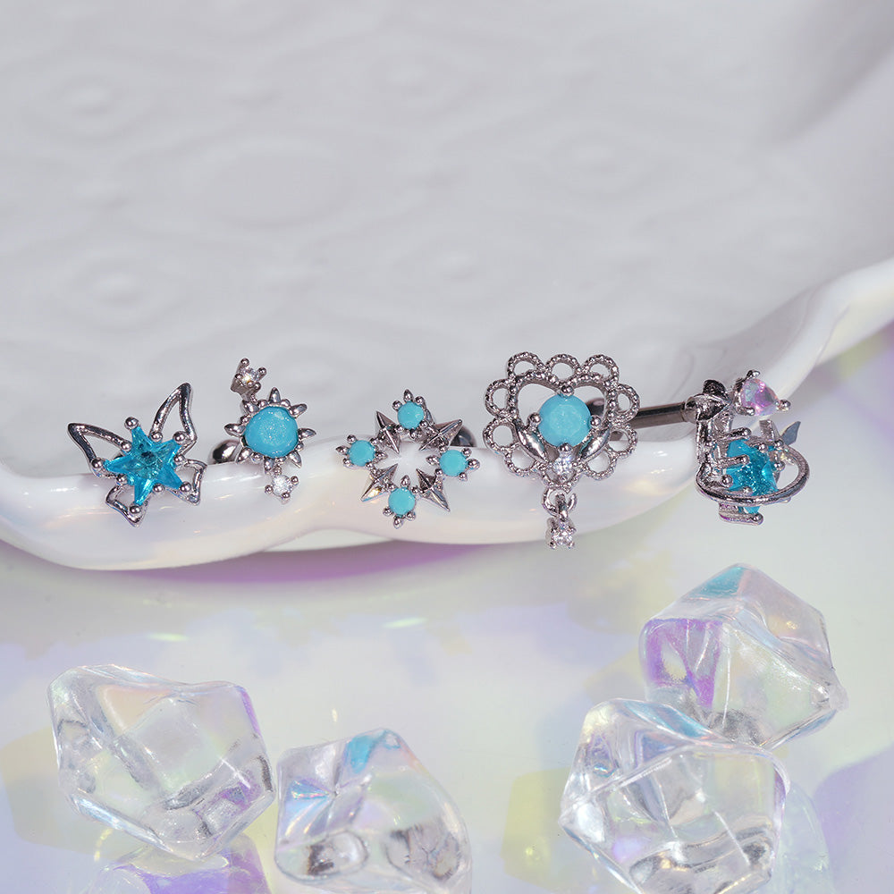 [Surgical] Simple Cubic Butterfly (4 Types) 16G/14G Body Piercing Collection เจาะหลัง เจาะกระดูกอ่อน 