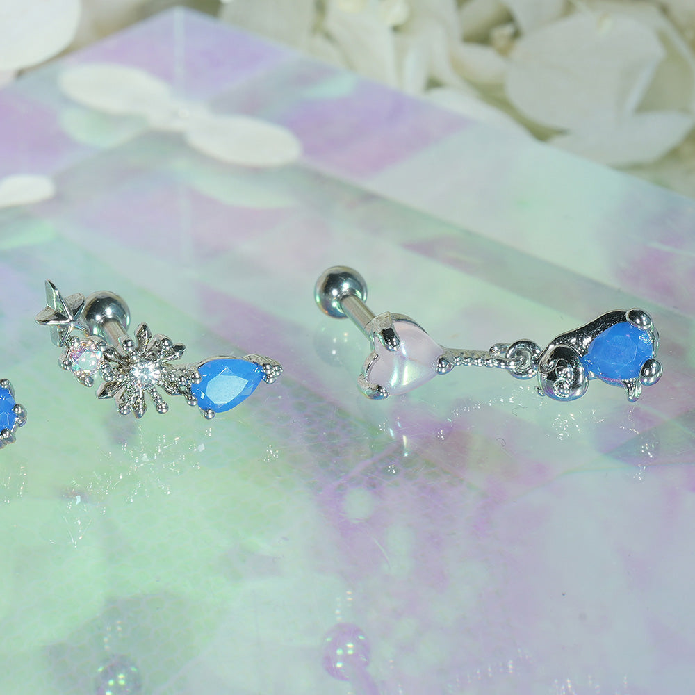 [Surgical] Simple Cubic Butterfly (4 Types) 16G/14G Body Piercing Collection เจาะหลัง เจาะกระดูกอ่อน 