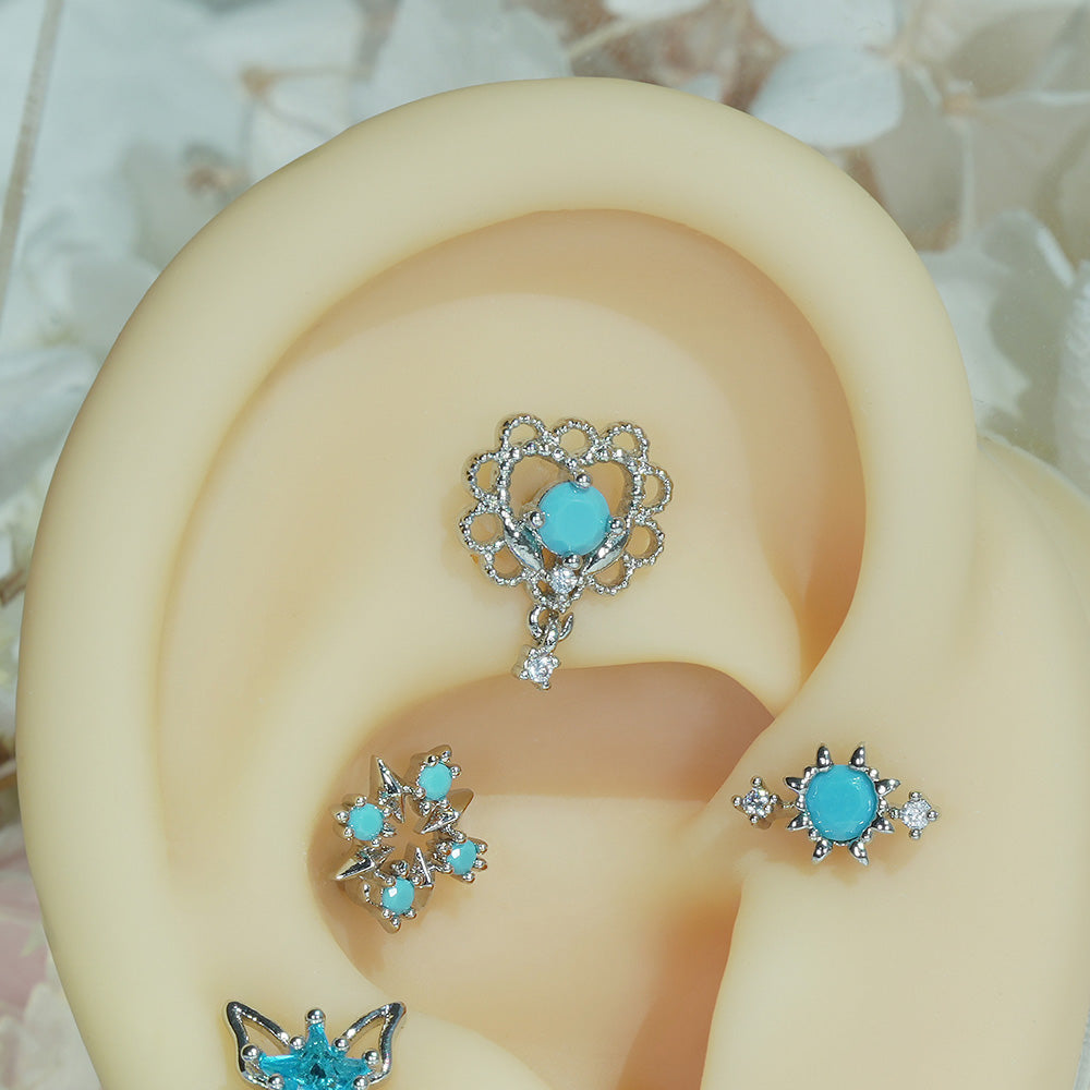 [Surgical] Simple Cubic Butterfly (4 Types) 16G/14G Body Piercing Collection เจาะหลัง เจาะกระดูกอ่อน 