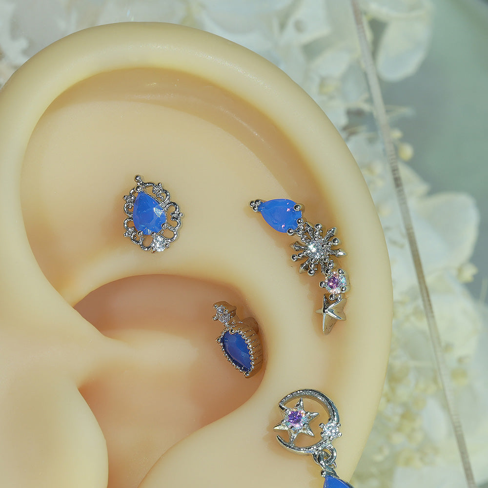 [Surgical] Simple Cubic Butterfly (4 Types) 16G/14G Body Piercing Collection เจาะหลัง เจาะกระดูกอ่อน 