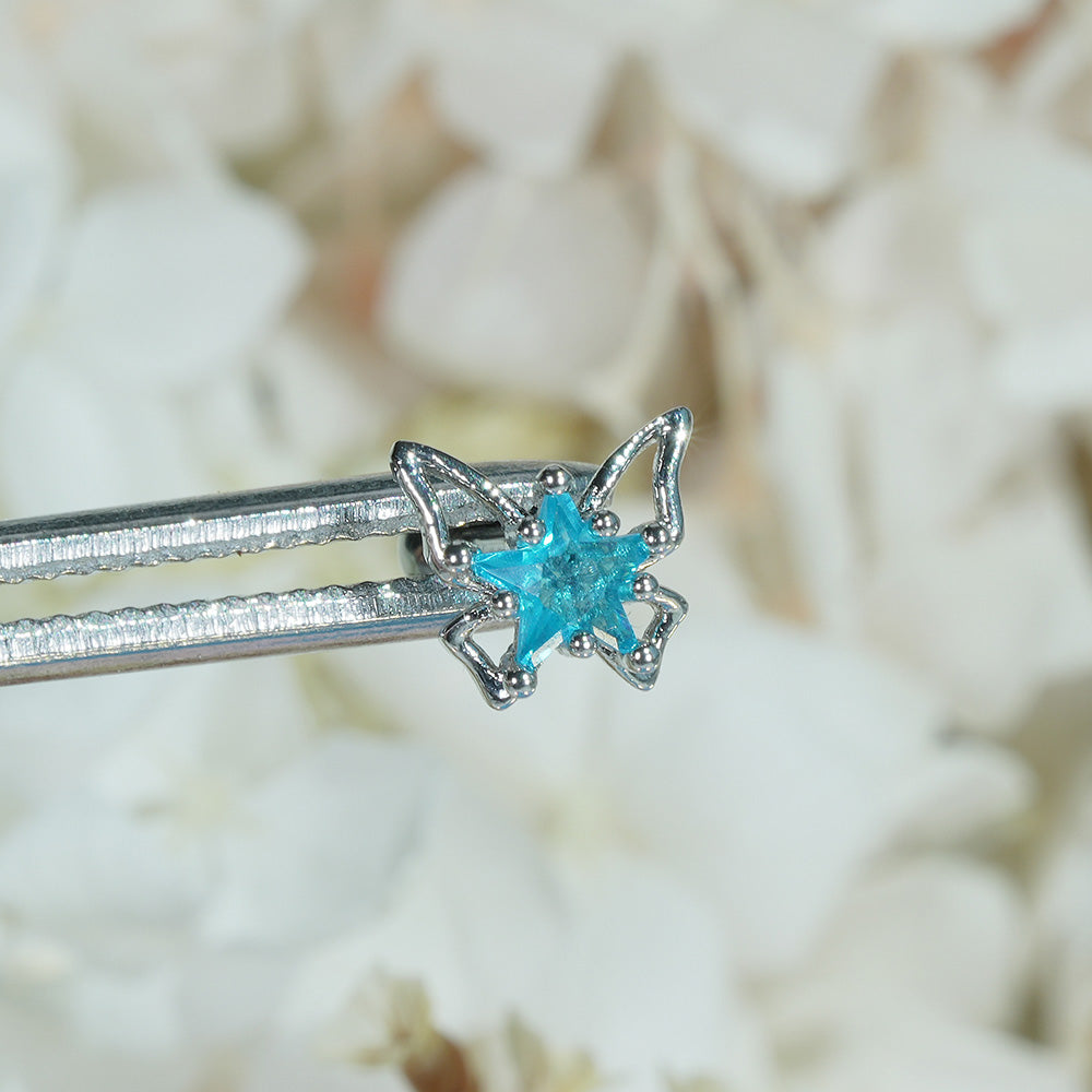 [Surgical] Simple Cubic Butterfly (4 Types) 16G/14G Body Piercing Collection เจาะหลัง เจาะกระดูกอ่อน 