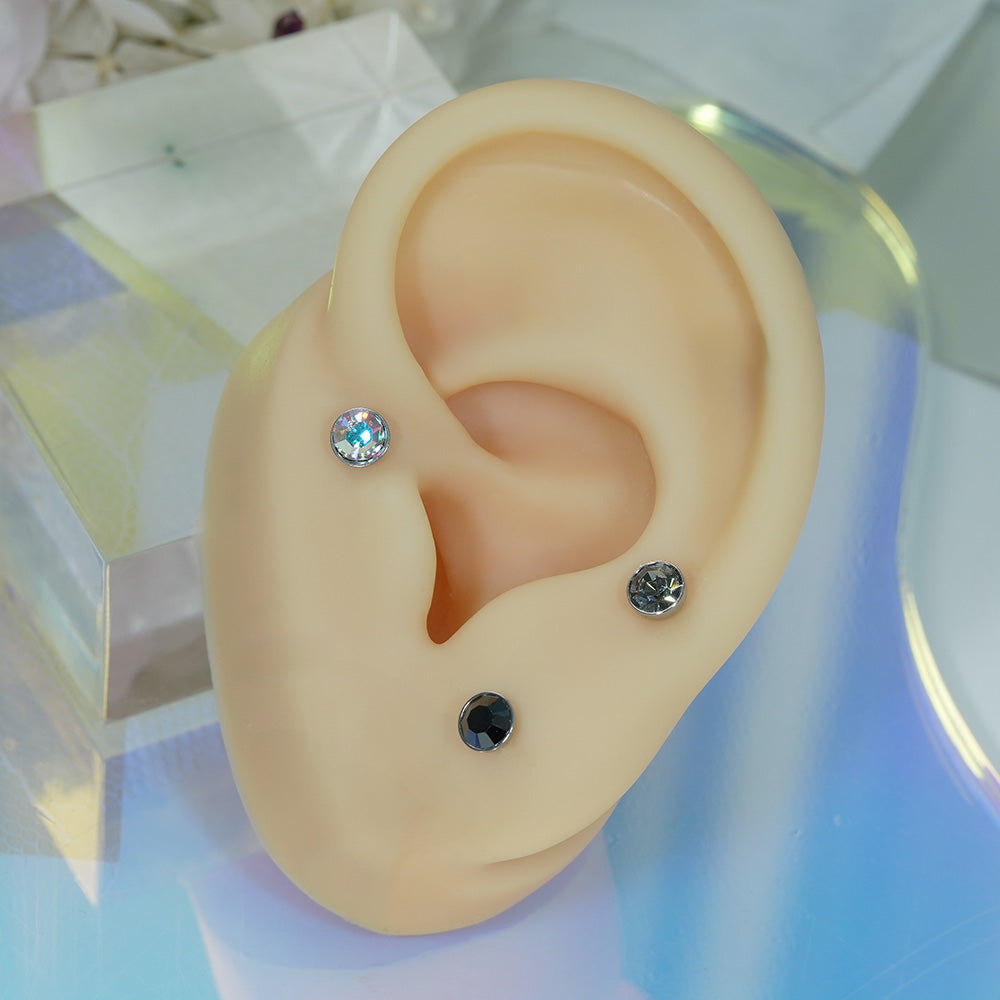 [Surgical] Simple Cubic Butterfly (4 Types) 16G/14G Body Piercing Collection เจาะหลัง เจาะกระดูกอ่อน 