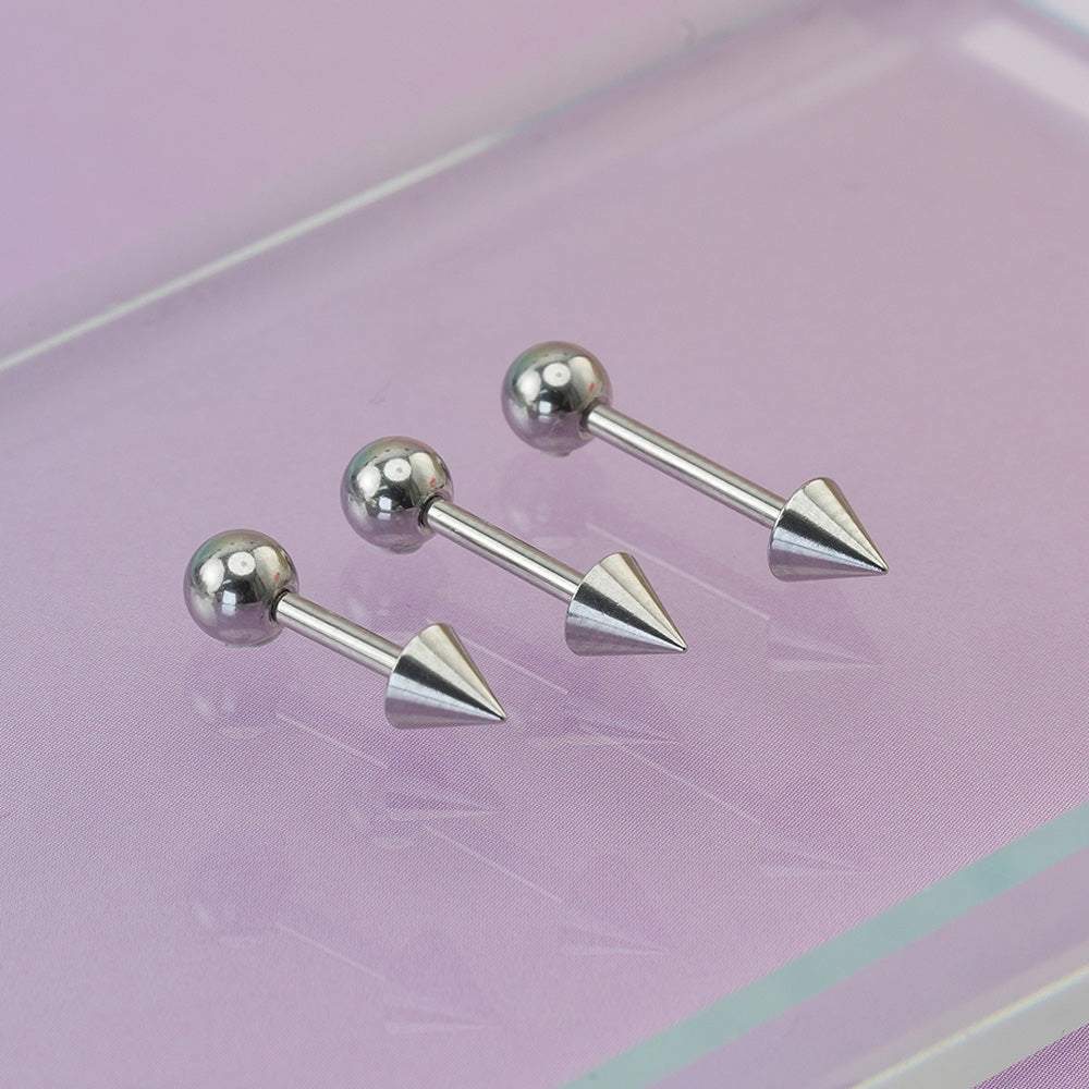 [全サージカル] スパイクバーベルピアス 16G ボール＆コーンバーベル ボディピアス キャッチ