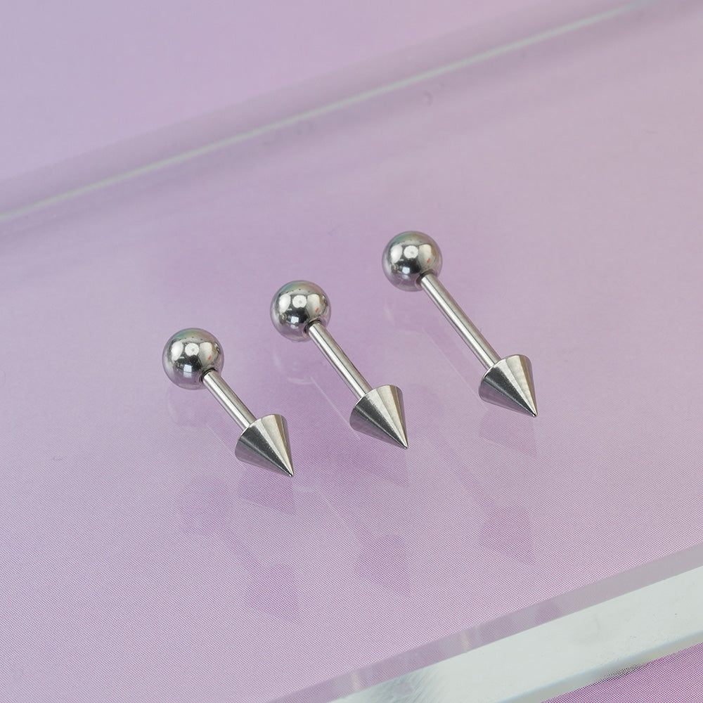 [全サージカル] スパイクバーベルピアス 16G ボール＆コーンバーベル ボディピアス キャッチ