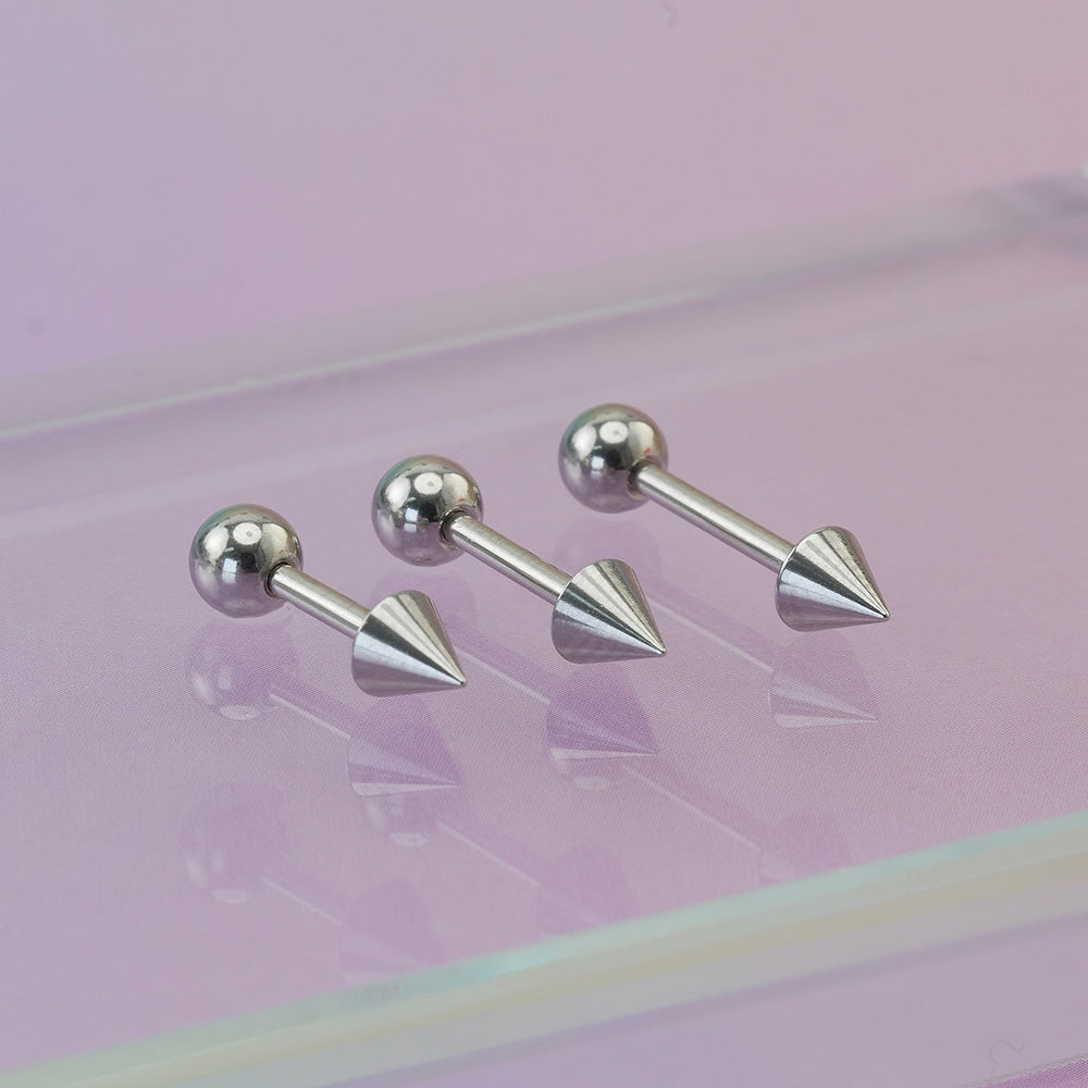 [全サージカル] スパイクバーベルピアス 16G ボール＆コーンバーベル ボディピアス キャッチ