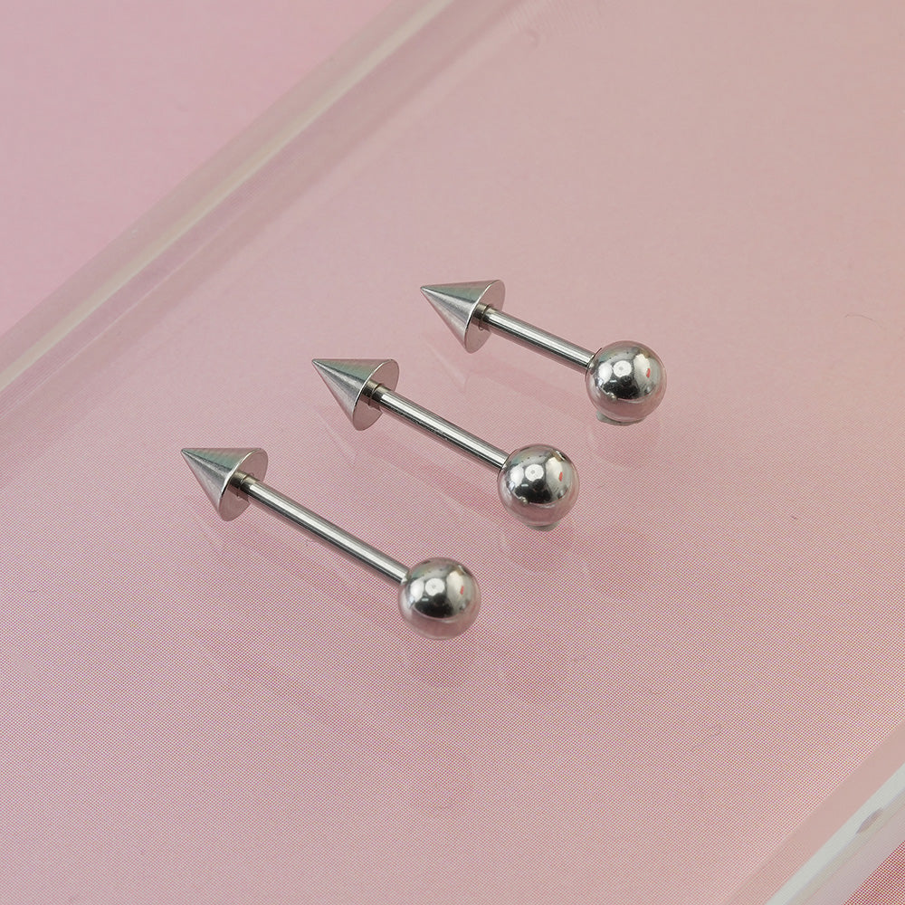 [全サージカル] スパイクバーベルピアス 16G ボール＆コーンバーベル ボディピアス キャッチ