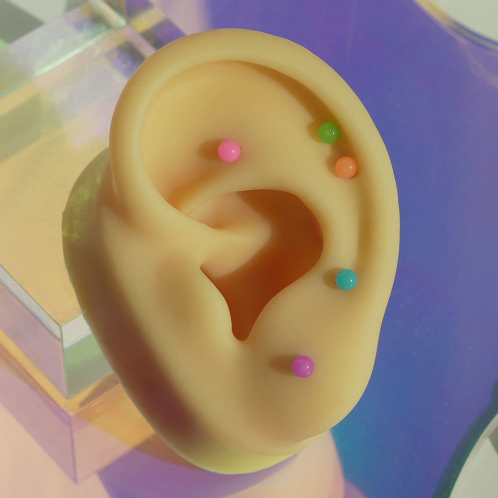 [All Surgical] Cubic Ball Basic (2 Sizes) 16G/14G Body Piercing Back Piercing Cartilage Piercing 