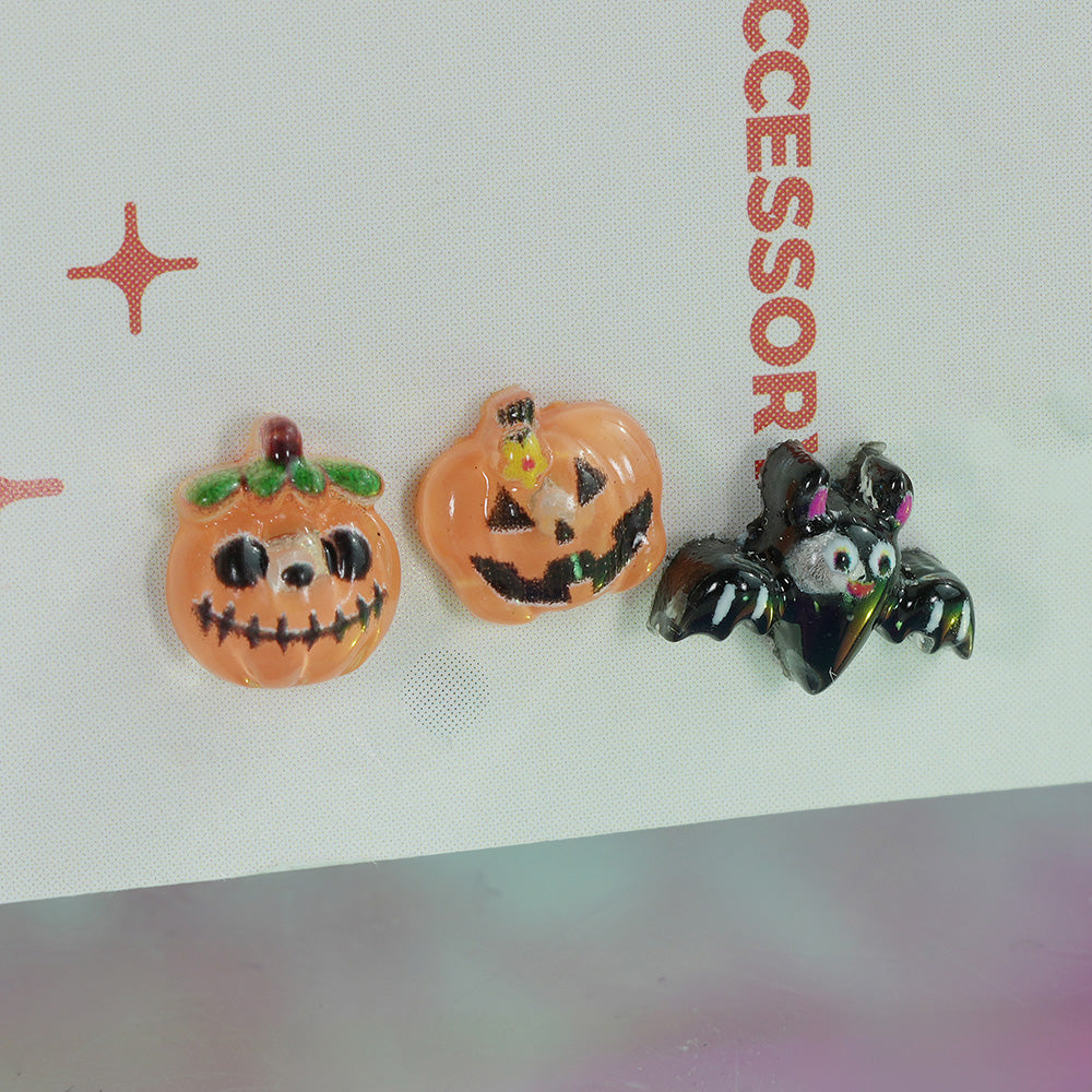 [サージカル]ハロウィンピアス (3Type) 16G ユーレイカボチャ ランタンカボチャ コウモリ