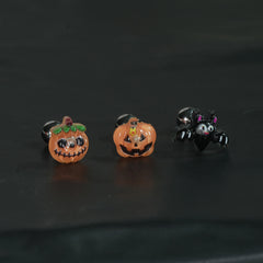 [サージカル]ハロウィンピアス (3Type) 16G ユーレイカボチャ ランタンカボチャ コウモリ