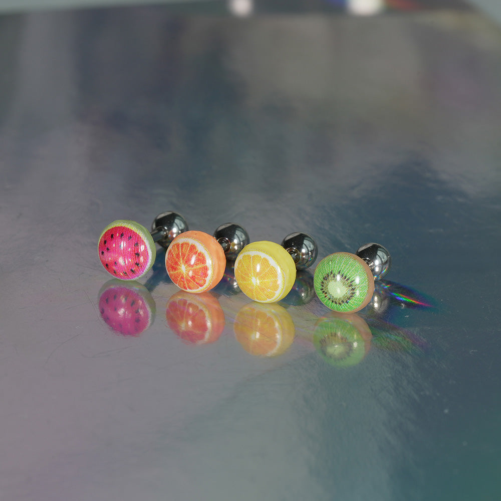 [サージカル]ジューシーフルーツ ピアス (4Type) 16G 果汁 キウイ／レモン／オレンジ／スイカ