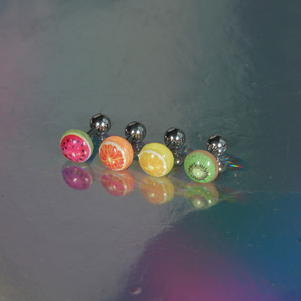[サージカル]ジューシーフルーツ ピアス (4Type) 16G 果汁 キウイ／レモン／オレンジ／スイカ