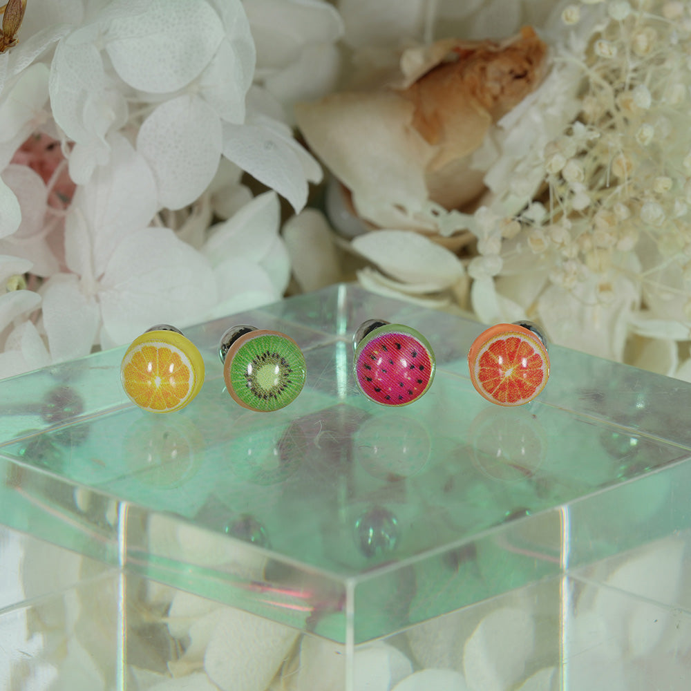 [サージカル]ジューシーフルーツ ピアス (4Type) 16G 果汁 キウイ／レモン／オレンジ／スイカ