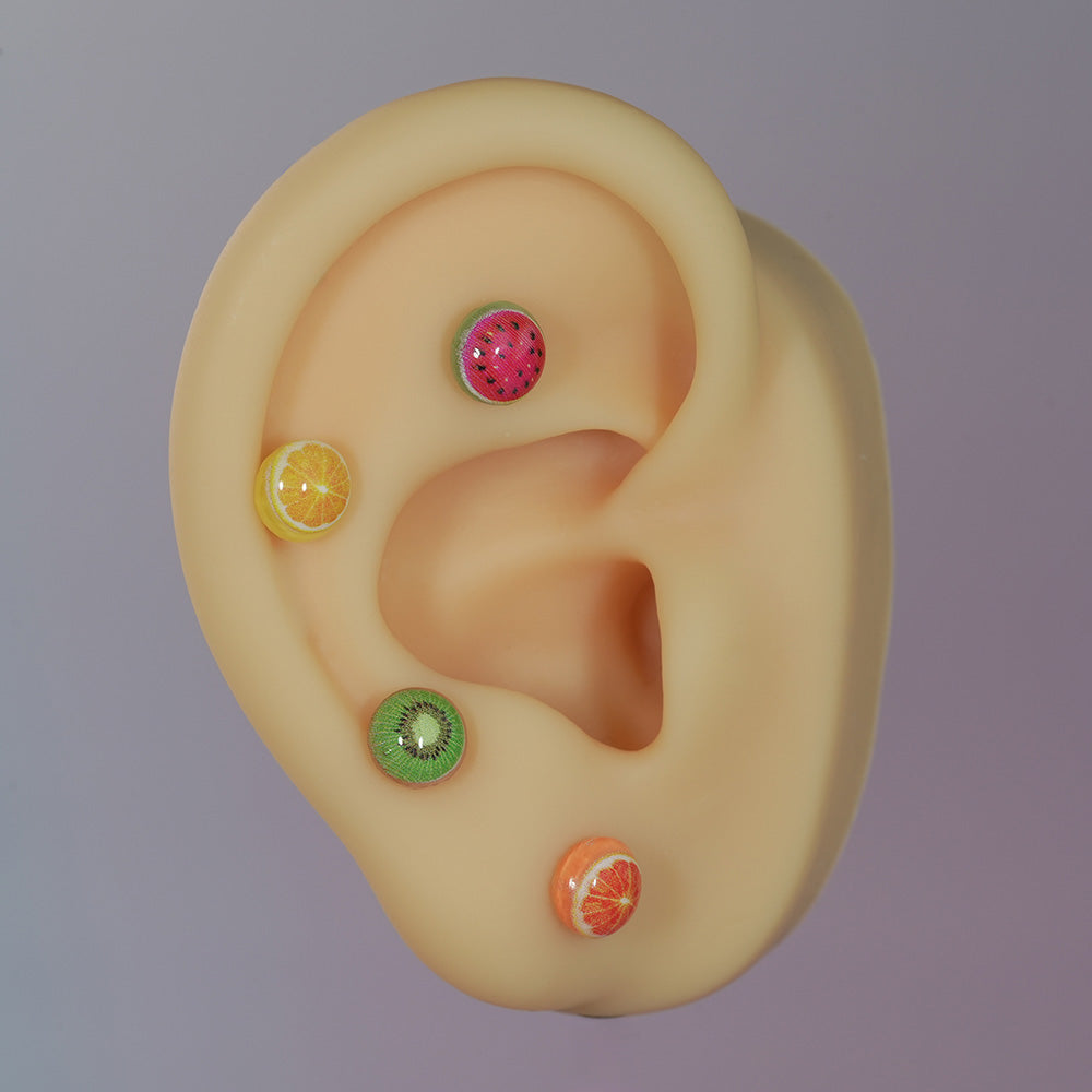 [サージカル]ジューシーフルーツ ピアス (4Type) 16G 果汁 キウイ／レモン／オレンジ／スイカ