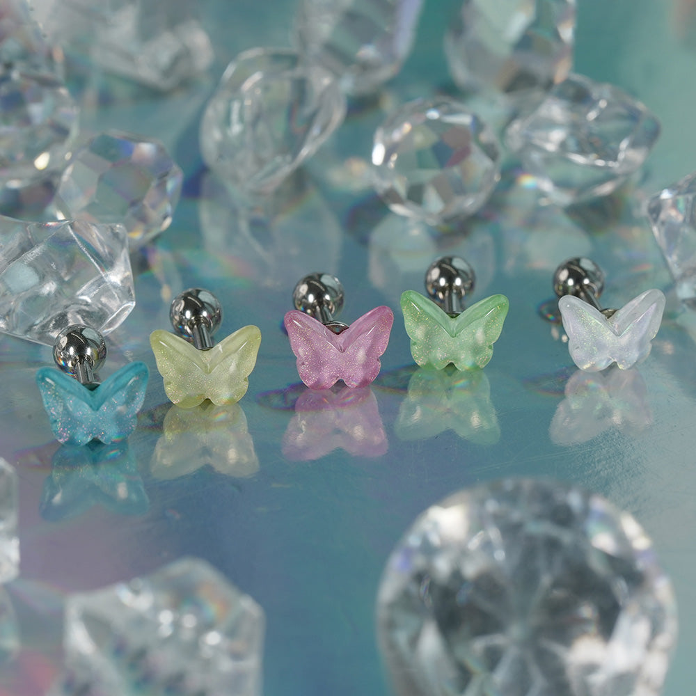 [Surgical] Simple Cubic Butterfly (4 Types) 16G/14G Body Piercing Collection Back Piercing Cartilage Piercing 