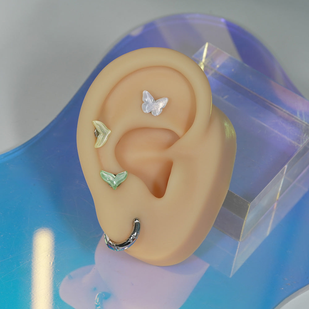 [Surgical] Simple Cubic Butterfly (4 Types) 16G/14G Body Piercing Collection Back Piercing Cartilage Piercing 