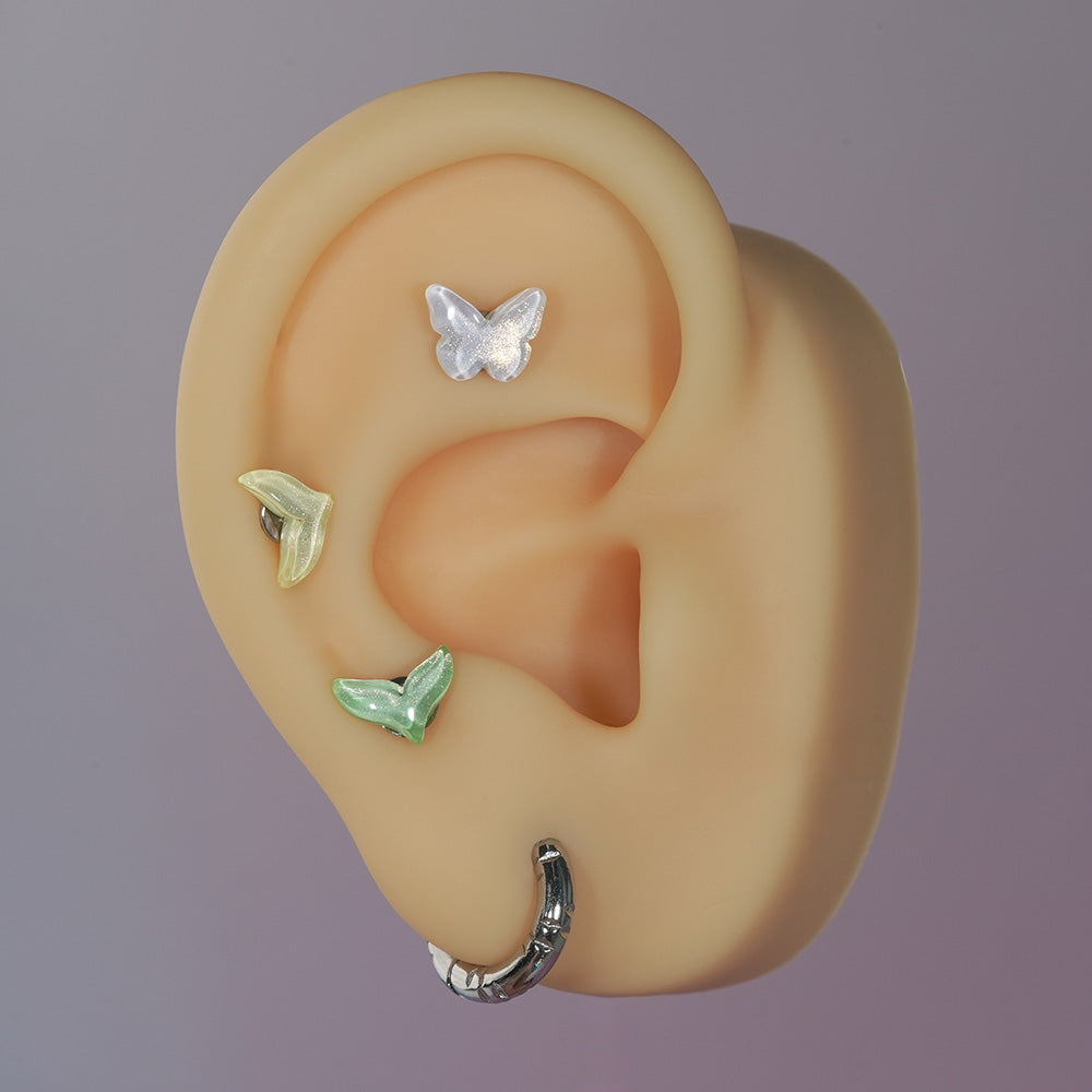 [Surgical] Simple Cubic Butterfly (4 Types) 16G/14G Body Piercing Collection Back Piercing Cartilage Piercing 