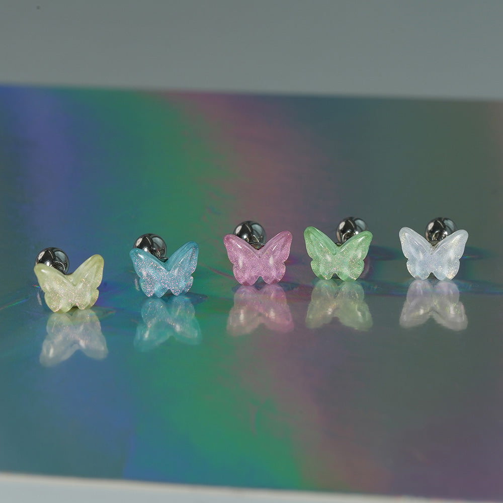 [Surgical] Simple Cubic Butterfly (4 Types) 16G/14G Body Piercing Collection Back Piercing Cartilage Piercing 