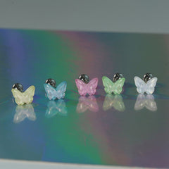 [Surgical] Simple Cubic Butterfly (4 Types) 16G/14G Body Piercing Collection Back Piercing Cartilage Piercing 