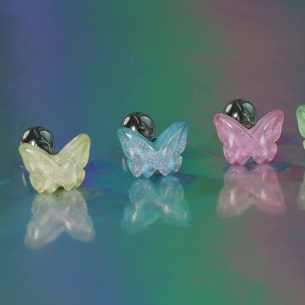 [Surgical] Simple Cubic Butterfly (4 Types) 16G/14G Body Piercing Collection Back Piercing Cartilage Piercing 