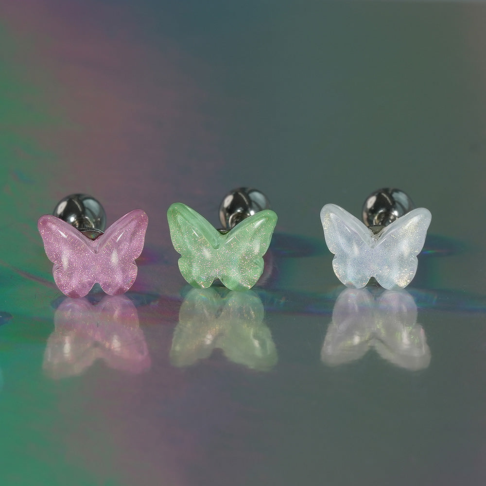 [Surgical] Simple Cubic Butterfly (4 Types) 16G/14G Body Piercing Collection Back Piercing Cartilage Piercing 