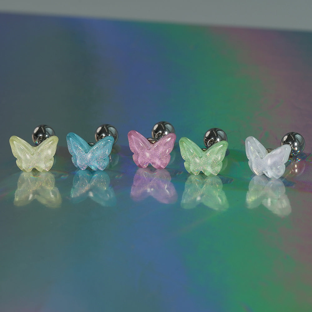 [Surgical] Simple Cubic Butterfly (4 Types) 16G/14G Body Piercing Collection Back Piercing Cartilage Piercing 
