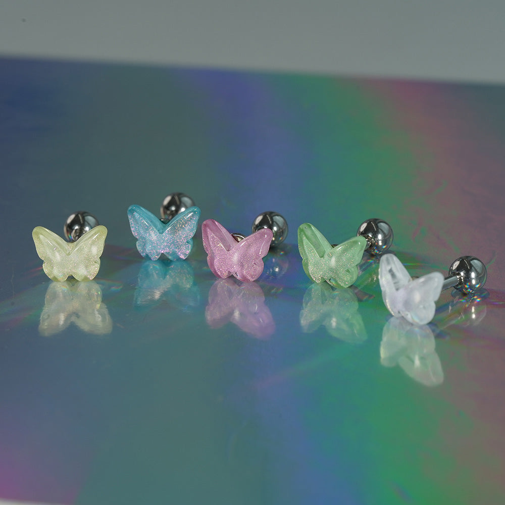 [Surgical] Simple Cubic Butterfly (4 Types) 16G/14G Body Piercing Collection Back Piercing Cartilage Piercing 