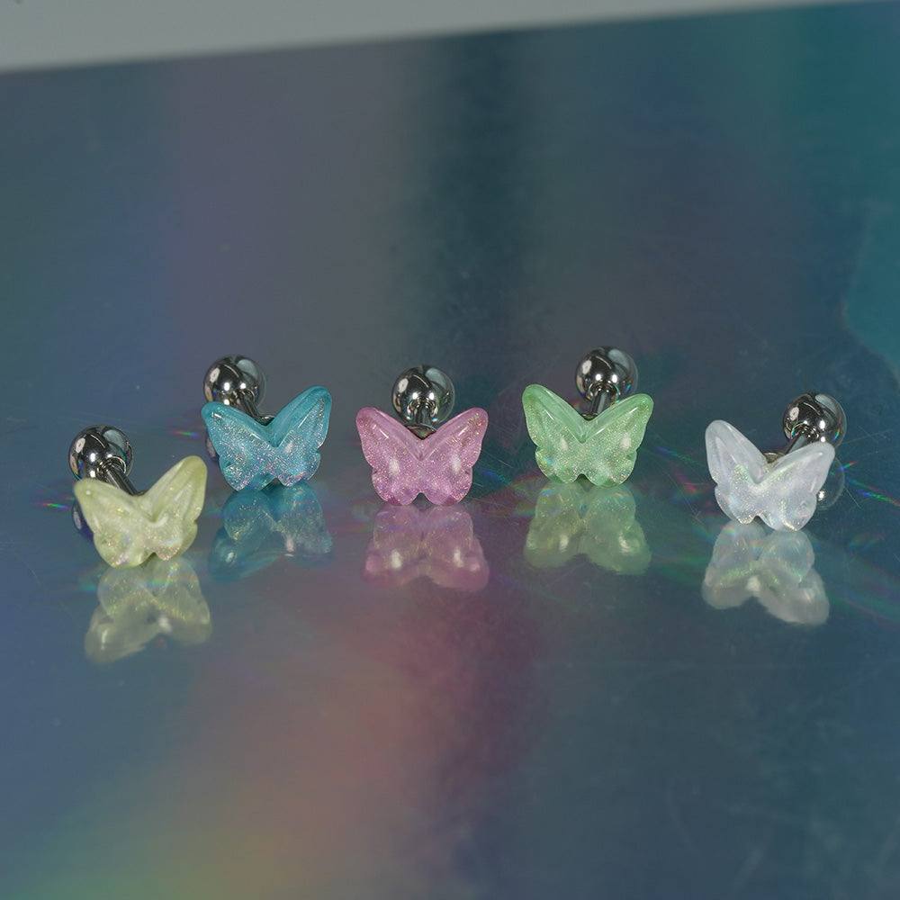 [Surgical] Simple Cubic Butterfly (4 Types) 16G/14G Body Piercing Collection Back Piercing Cartilage Piercing 