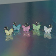 [Surgical] Simple Cubic Butterfly (4 Types) 16G/14G Body Piercing Collection Back Piercing Cartilage Piercing 