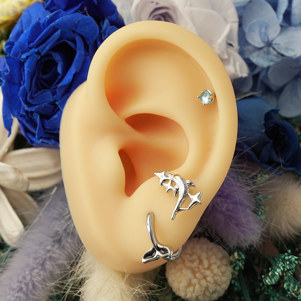 [サージカル ]ドルフィン ピアス 2Type 軟骨ピアス 16G