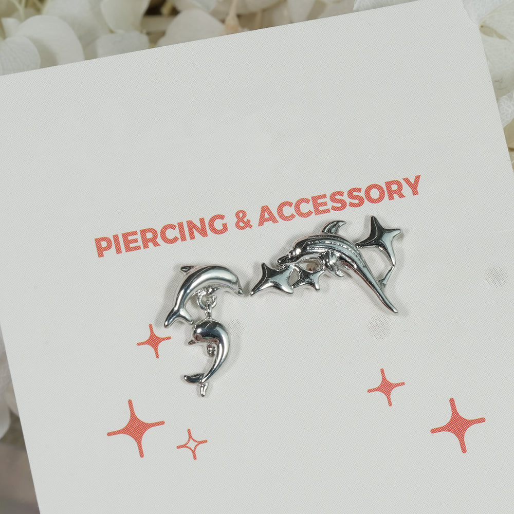 [サージカル ]ドルフィン ピアス 2Type 軟骨ピアス 16G