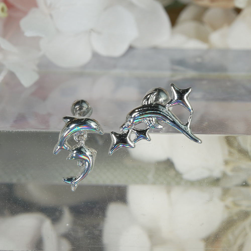 [サージカル ]ドルフィン ピアス 2Type 軟骨ピアス 16G