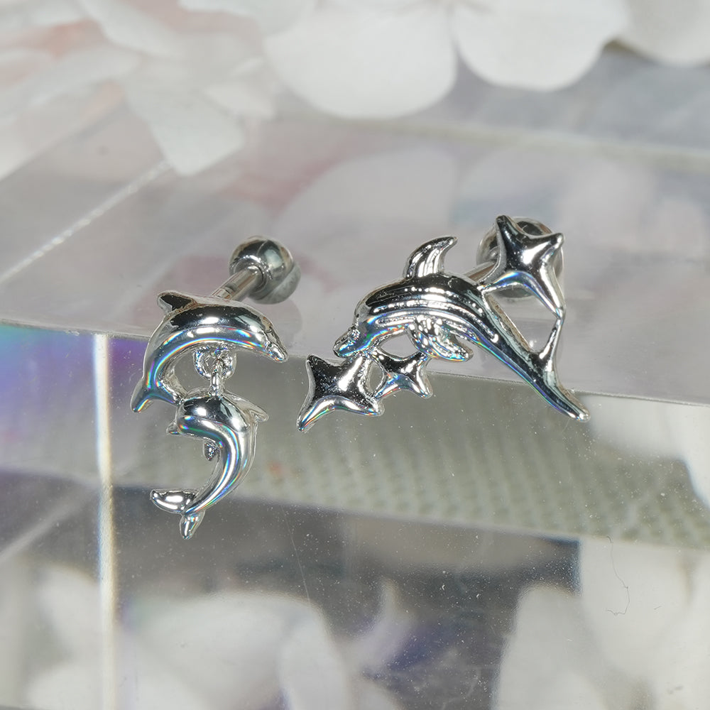 [サージカル ]ドルフィン ピアス 2Type 軟骨ピアス 16G