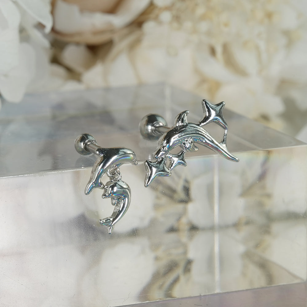 [サージカル ]ドルフィン ピアス 2Type 軟骨ピアス 16G