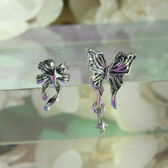 [サージカル]レトロリボン＆バタフライピアス (2Type) 16G/14G 蝶モチーフ ヘリックス 軟骨ピアス