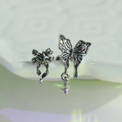 [サージカル]レトロリボン＆バタフライピアス (2Type) 16G/14G 蝶モチーフ ヘリックス 軟骨ピアス