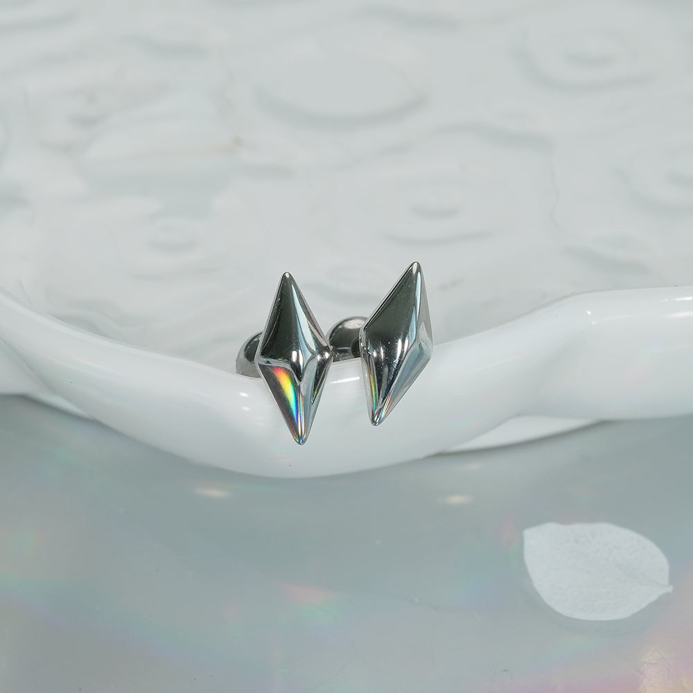 [全サージカル]ボリュームダイヤモンドシェイプピアス 16G ボディピアス キャッチ