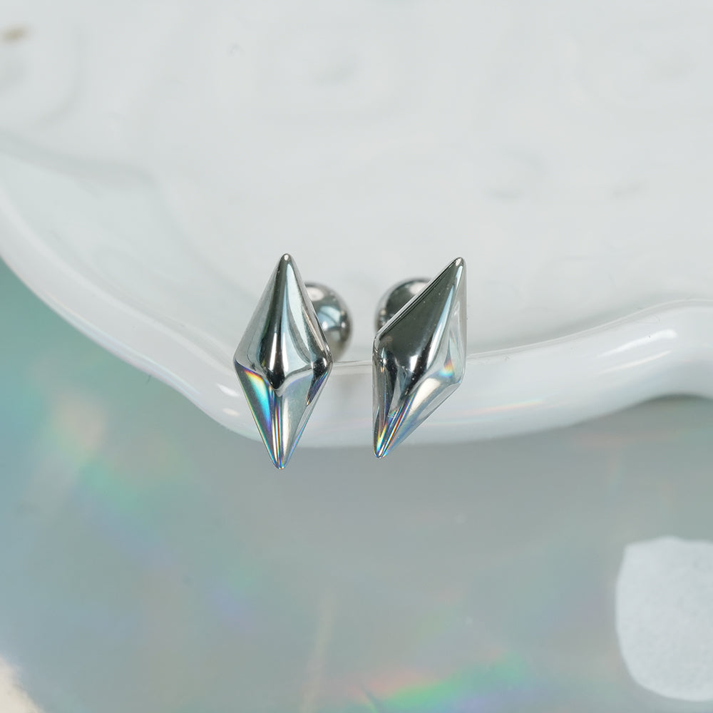 [全サージカル]ボリュームダイヤモンドシェイプピアス 16G ボディピアス キャッチ