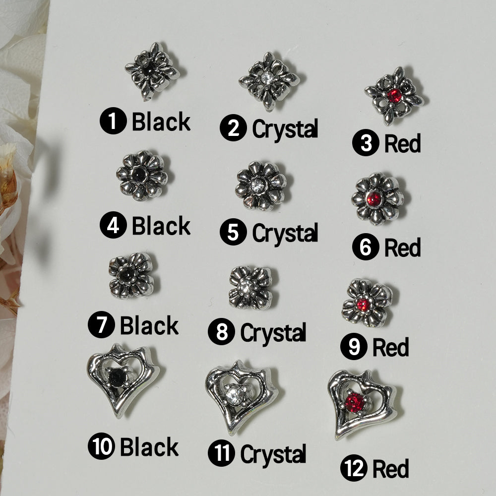 第1弾 [サージカル]アンティークキュービックポイントピアス (12Type) 16G コレクション 軟骨ピアス