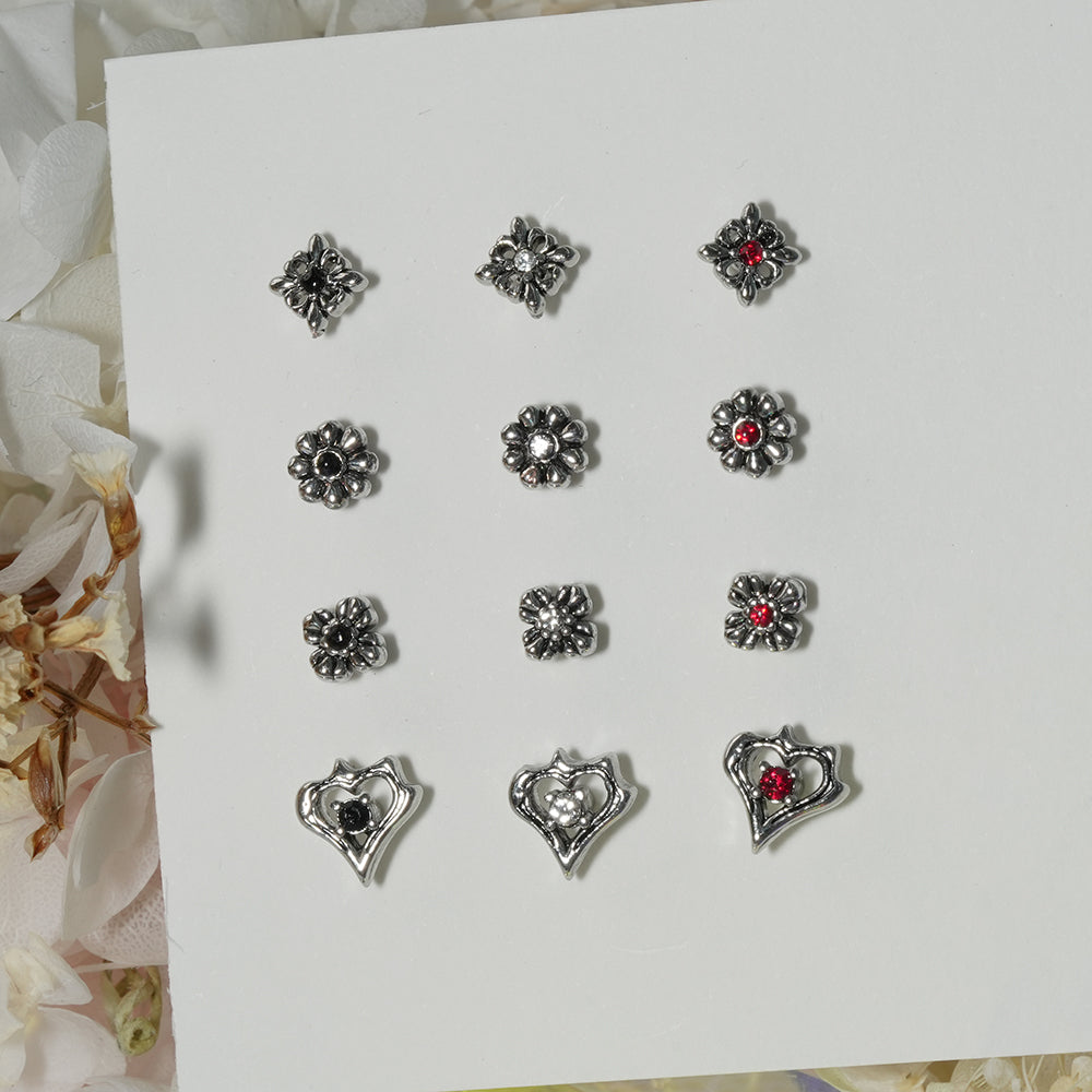 第1弾 [サージカル]アンティークキュービックポイントピアス (12Type) 16G コレクション 軟骨ピアス